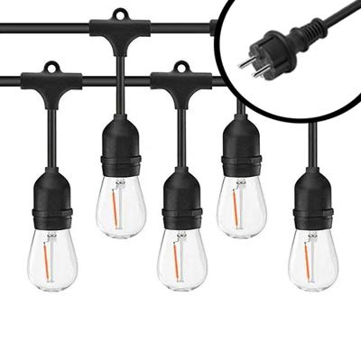 100m 2200K LED Prikkabel - IP65 Lichtsnoer Buiten - koppelbaar - inclusief 100x E27 lampen - Extra warm wit - Eco - Incl. Stekker