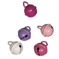 5x Metalen belletjes roze mix 15 mm hobby/knutsel benodigdheden