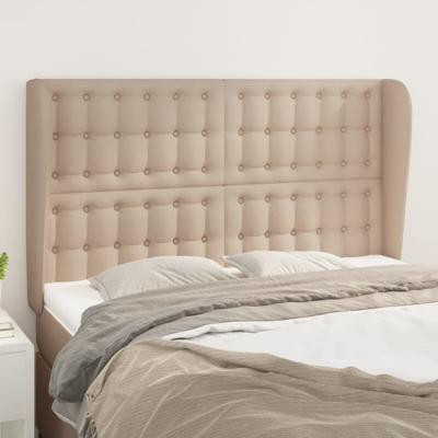 Hoofdbord met randen 147x23x118/128cm kunstleer cappuccinokleur
