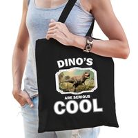 Dieren stoere t-rex dinosaurus tasje zwart volwassenen en kinderen - dinosaurs are cool cadeau boods