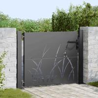 Tuinpoort met slot Zwart 110 x 105 cm Poedergecoat staal