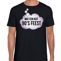 Verkleed T-shirt voor heren - zwart - wat een kut 90s feest - zwart - 90s party / themafeest