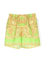 Versace Kids short de bain à imprimé baroque - Vert