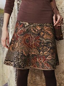 Ethnic Floral Boho Yarn Skirt