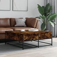 Salontafel 100x99x40 cm bewerkt hout gerookt eikenkleurig - thumbnail