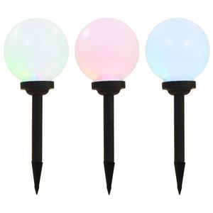 VidaXL Led-solarlampen rond 20 cm rgb 3 st