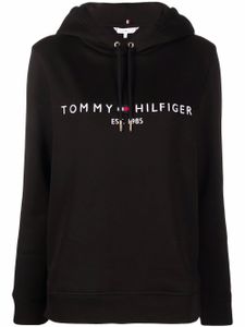 Tommy Hilfiger hoodie à logo imprimé - Noir