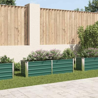 Plantenbak verhoogd 160x40x45 cm gegalvaniseerd staal groen