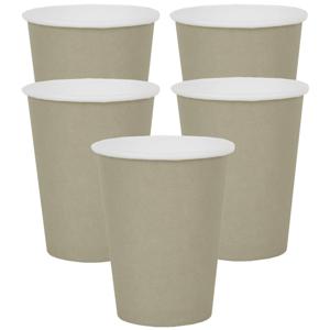 Santex feest/verjaardag bekertjes - 20x stuks - karton - taupe - 270 ml