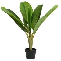 Kunst bananenplant in pot - H75 cm - groen   -