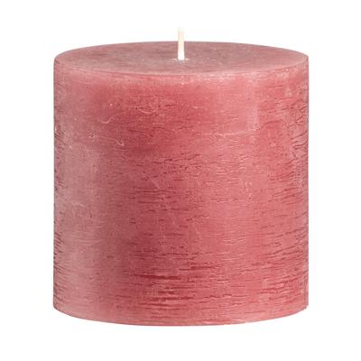 Leen Bakker - Stompkaars Rustiek Sfeer - Oud - 10 Cm - Paraffine - Roze