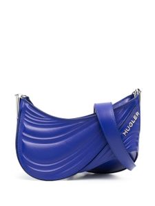 Mugler petit sac à bandoulière embossé Spiral Curve 01 - Bleu