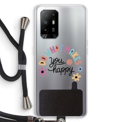 Happy days: Oppo A95 5G Transparant Hoesje met koord
