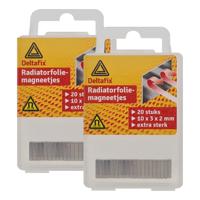Deltafix Radiatorfolie magneten - 40x - nikkel - hittebestendig - 10 x 3 x 2 mm
