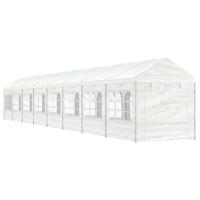 Prieel met dak 17,84x2,28x2,69 m polyetheen wit