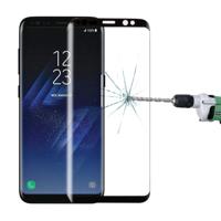 Voor Galaxy S8 / G950 0 26 mm 9H oppervlaktehardheid 3D gebogen zeefdruk volledige scherm gehard glas Screen Protector met Adhesive(Black)