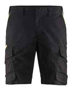 Blåkläder Industrie short met stretch 14461832 | Zwart/High Vis Geel | Maat 64 - 7330509758519