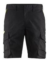 Blåkläder Industrie short met stretch 14461832 | Zwart/High Vis Geel | Maat 64 - 7330509758519