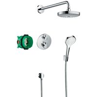 Hansgrohe Croma select s showerset compleet met ecostat s thermostaat chroom 27295000 - thumbnail