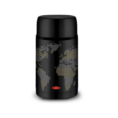 Thermos voor voedsel Oroley Zwart Roestvrij staal 1 L Wereldkaart