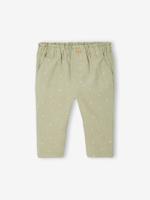 Ribfluwelen paperbag broek voor baby's blauwgroen