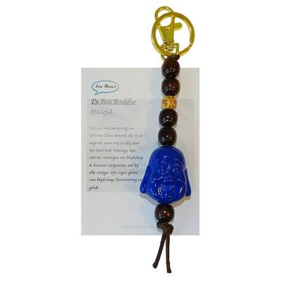 De Reis Boeddha Sleutelhanger Blauw
