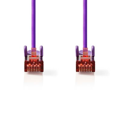 Nedis CAT6 Netwerkkabel | RJ45 Male | RJ45 Male | S/FTP | 1.00 m | Rond | LSZH | Violet | Label - CCGL85221VT10
