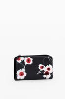 Portemonnee S bloemen - BLACK - U