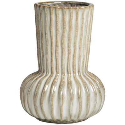 Leen Bakker - Vaas Oli - Bruin - 25xØ17,5 Cm - Keramiek - Beige