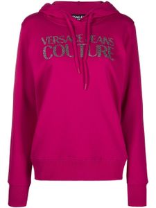 Versace Jeans Couture hoodie à logo paillette - Rose