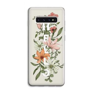 Hello bloemen: Samsung Galaxy S10 4G Transparant Hoesje