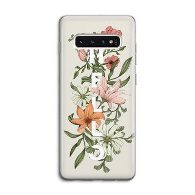 Hello bloemen: Samsung Galaxy S10 4G Transparant Hoesje
