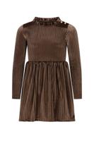 Like Flo winter jurk meisjes - bruin - Mara - knopen op mouw