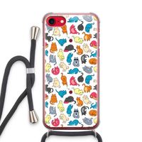 Kleurrijke katten: iPhone SE 2020 Transparant Hoesje met koord