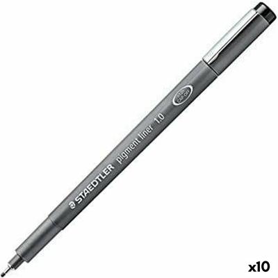 Markeerstiften Staedtler Pigment Line Zwart (10 Stuks)