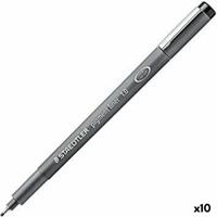 Markeerstiften Staedtler Pigment Line Zwart (10 Stuks)