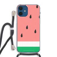 Watermeloen: iPhone 12 Transparant Hoesje met koord