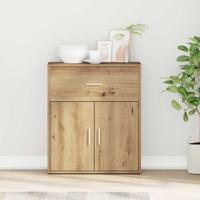 Dressoir artisanaal eikenkleurig 60 x 31 x 70 cm Bewerkt hout