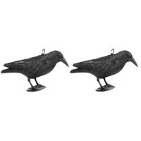 4x Stuks zwarte plastic kraaien/raven van 36 cm