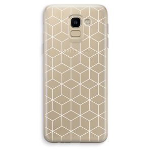 Zwart-witte kubussen: Samsung Galaxy J6 (2018) Transparant Hoesje