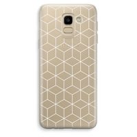 Zwart-witte kubussen: Samsung Galaxy J6 (2018) Transparant Hoesje