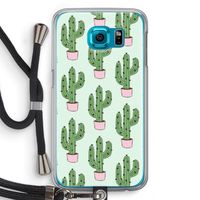Cactus Lover: Samsung Galaxy S6 Transparant Hoesje met koord