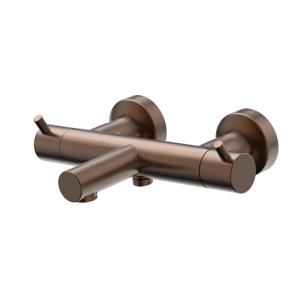 Badkraan Xenz Duero | Opbouw | Thermostaatkraan | Tweegreeps | Brons geborsteld PVD