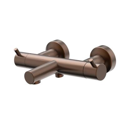 Badkraan Xenz Duero | Opbouw | Thermostaatkraan | Tweegreeps | Brons geborsteld PVD
