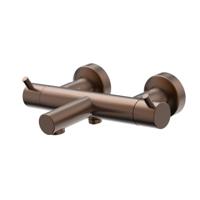 Badkraan Xenz Duero | Opbouw | Thermostaatkraan | Tweegreeps | Brons geborsteld PVD
