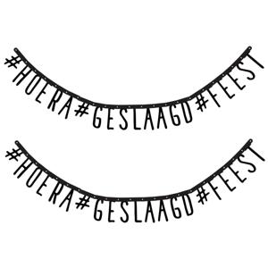 Letterslinger geslaagd - 2x - 170 cm - karton - slinger - versiering thema