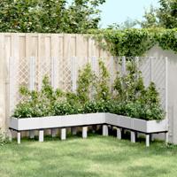 VidaXL Plantenbak met latwerk 200x160x142 cm polypropeen wit - thumbnail