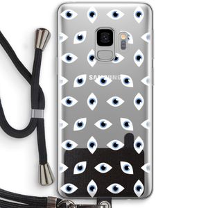 Eyes pattern: Samsung Galaxy S9 Transparant Hoesje met koord