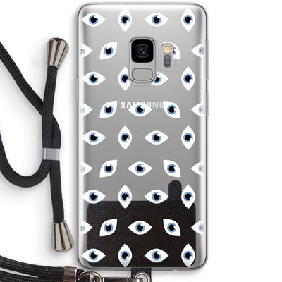 Eyes pattern: Samsung Galaxy S9 Transparant Hoesje met koord
