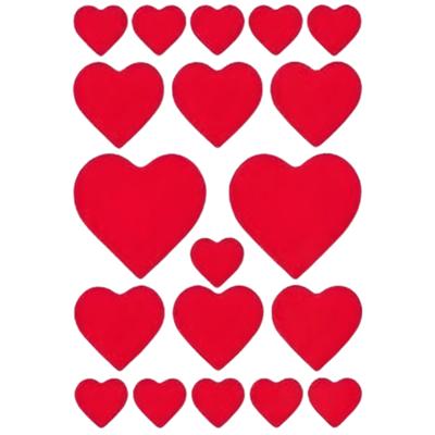 Hartjes love stickers - 57x st - 1 tot 4 cm - huwelijk - rood - liefde/valentijnsdag Hartjes love stickers - 57x st - 1 tot 4 cm - huwelijk - rood - liefde/valentijnsdag